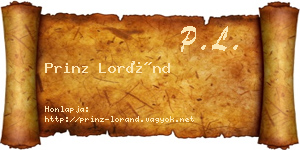 Prinz Loránd névjegykártya