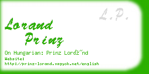 lorand prinz business card
